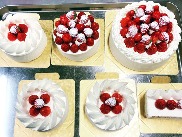 イチゴ盛り盛りの生クリームデコレーションケーキ