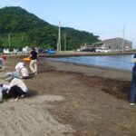 松崎海岸の海岸清掃作業