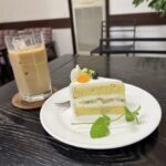 夏の喫茶フランボワーズ（フルーツショートケーキとカフェオレ）